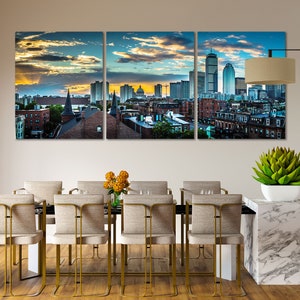Boston City Canvas Prints for Bedroom Wall Decor, Boston Poster in Living Room Wall Art, Boston Canvas Art Decoration in Modern style