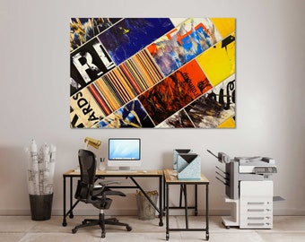Abstract Wall Art Canvas Set, Ready to Hang Contemporary Rainbow Canvas Print