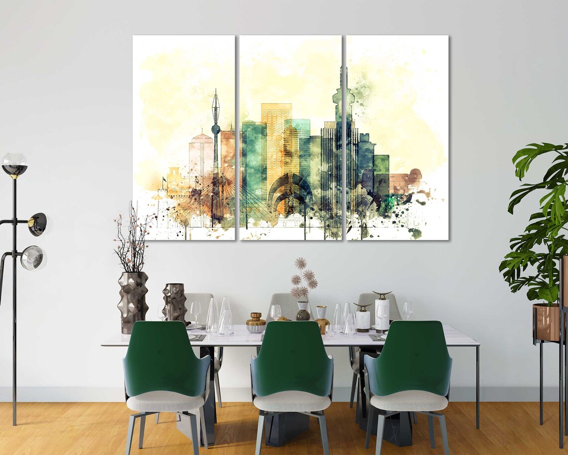 Johannesburg Watercolor Canvas Prints Wall Art Johannesburg Etsy