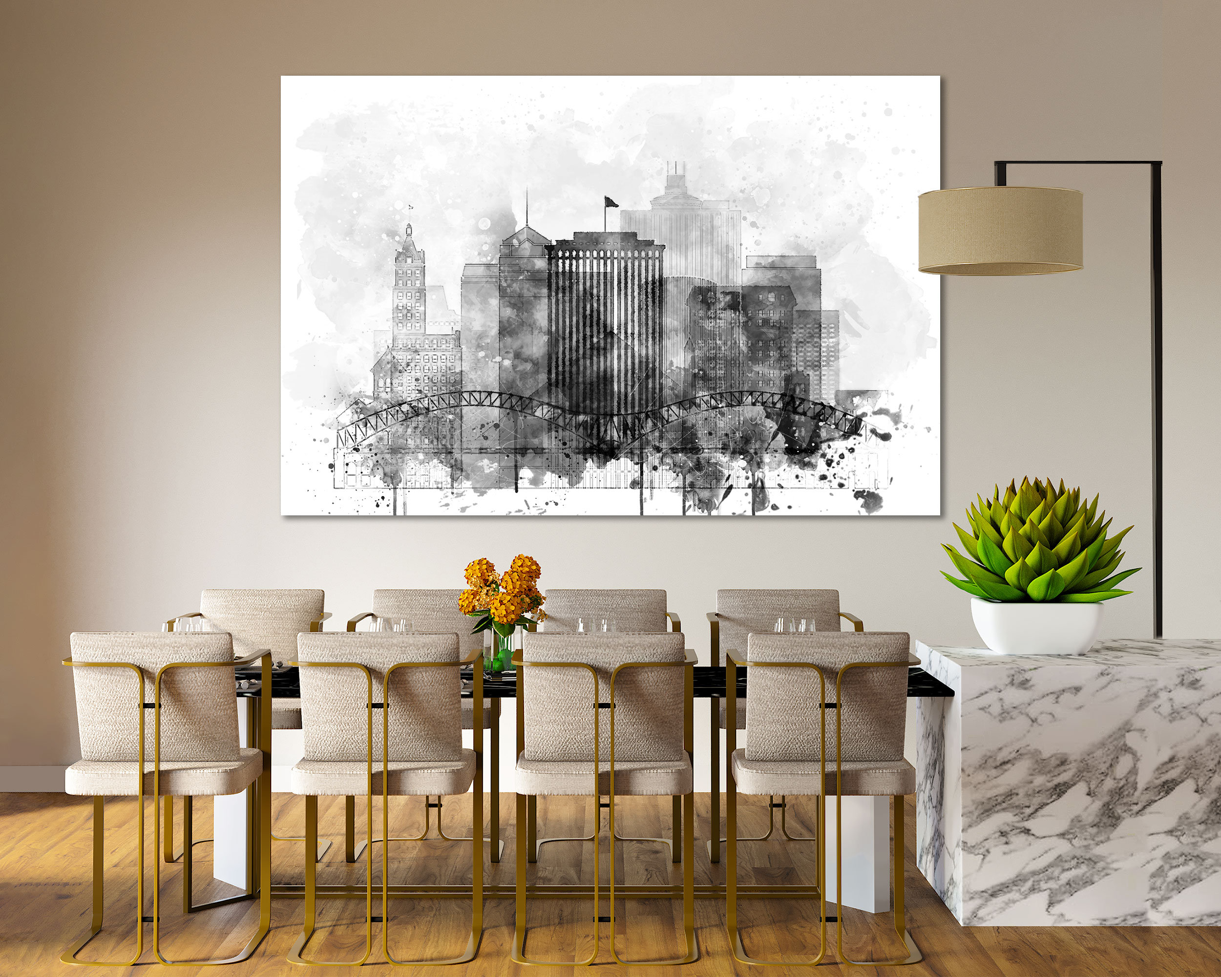 Memphis Watercolor Canvas Prints Wall Art Memphis Artwork Etsy