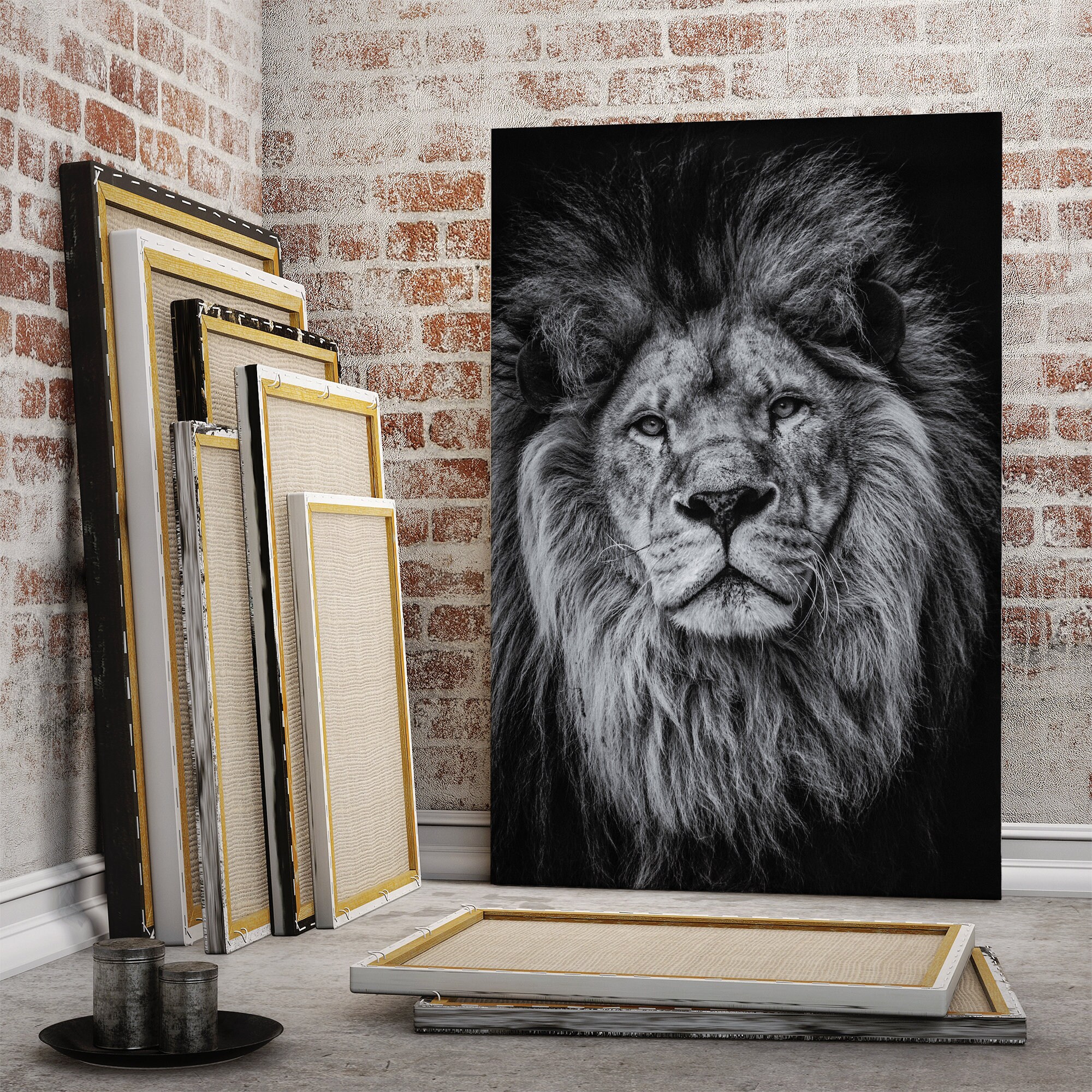 Lion wall art lion canvas lion head lion print lion art lion Etsy
