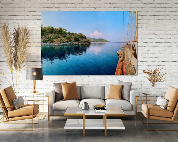 Istanbul Canvas Wall Art, Turkey City Skyline Print, Large Ready to Hang Decor
