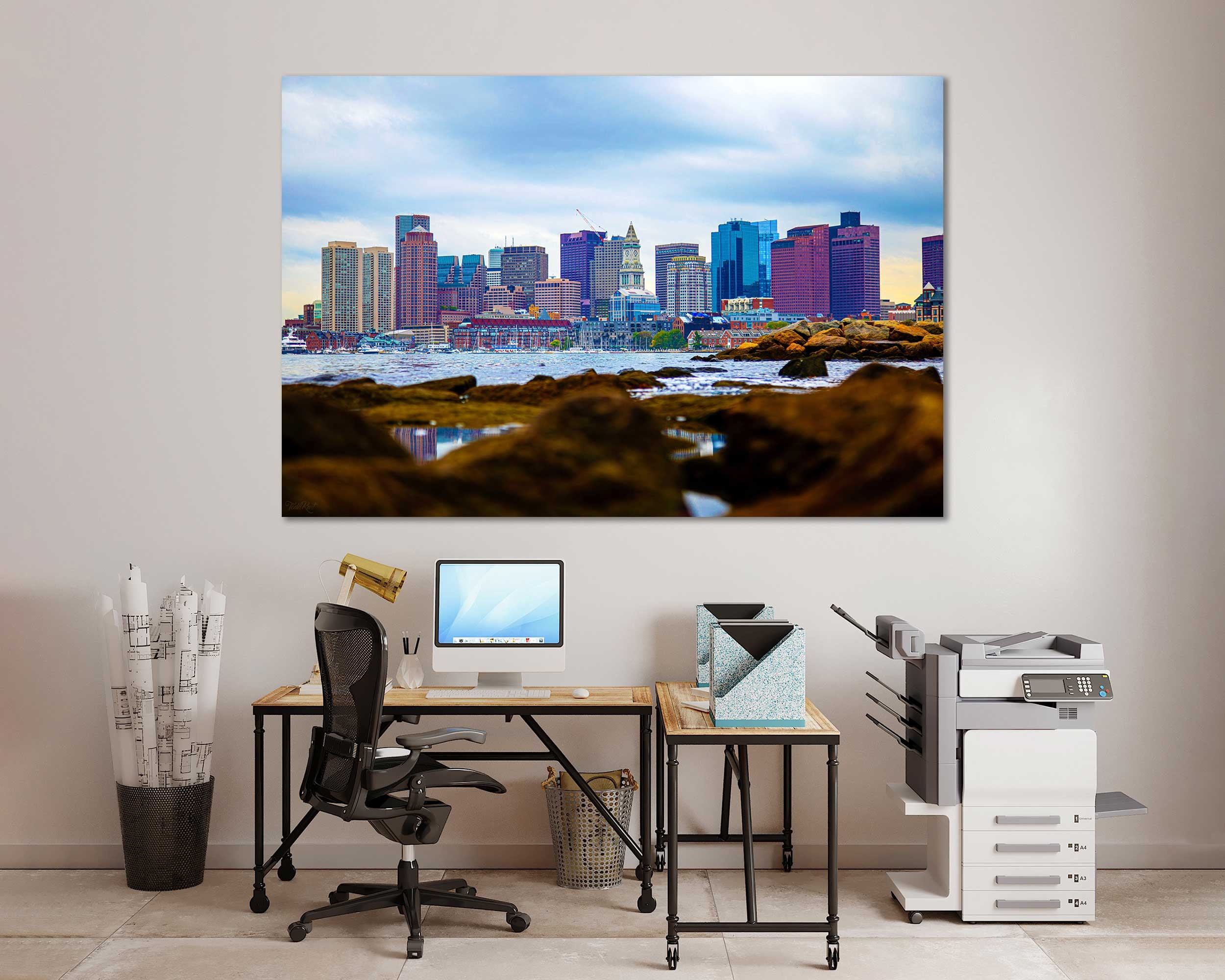 Canvas Set of Boston City Boston wall decor and home accents Etsy