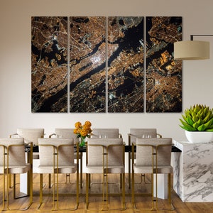 Leinwand-Set mit Karte von New York, Stadtbild von New York, Leinwand mit originaler Karte von New York, Gemälde von New York auf Leinwand, Wanddekoration von New York