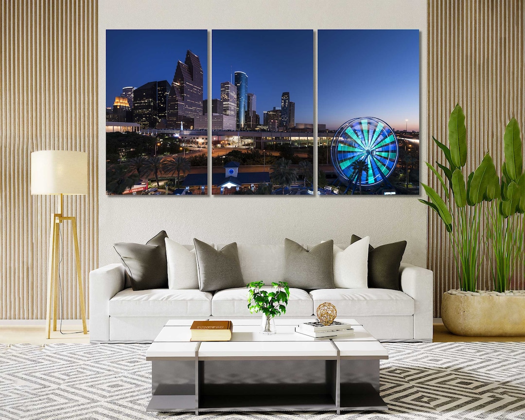 Canvas Set of Houston City, Houston Wall Decor, Houston Home Decor