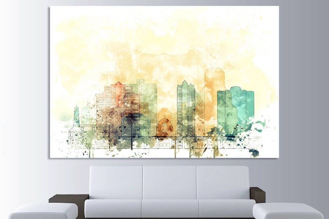 Naples Florida Watercolor Canvas Print Wall Art Naples Florida Etsy