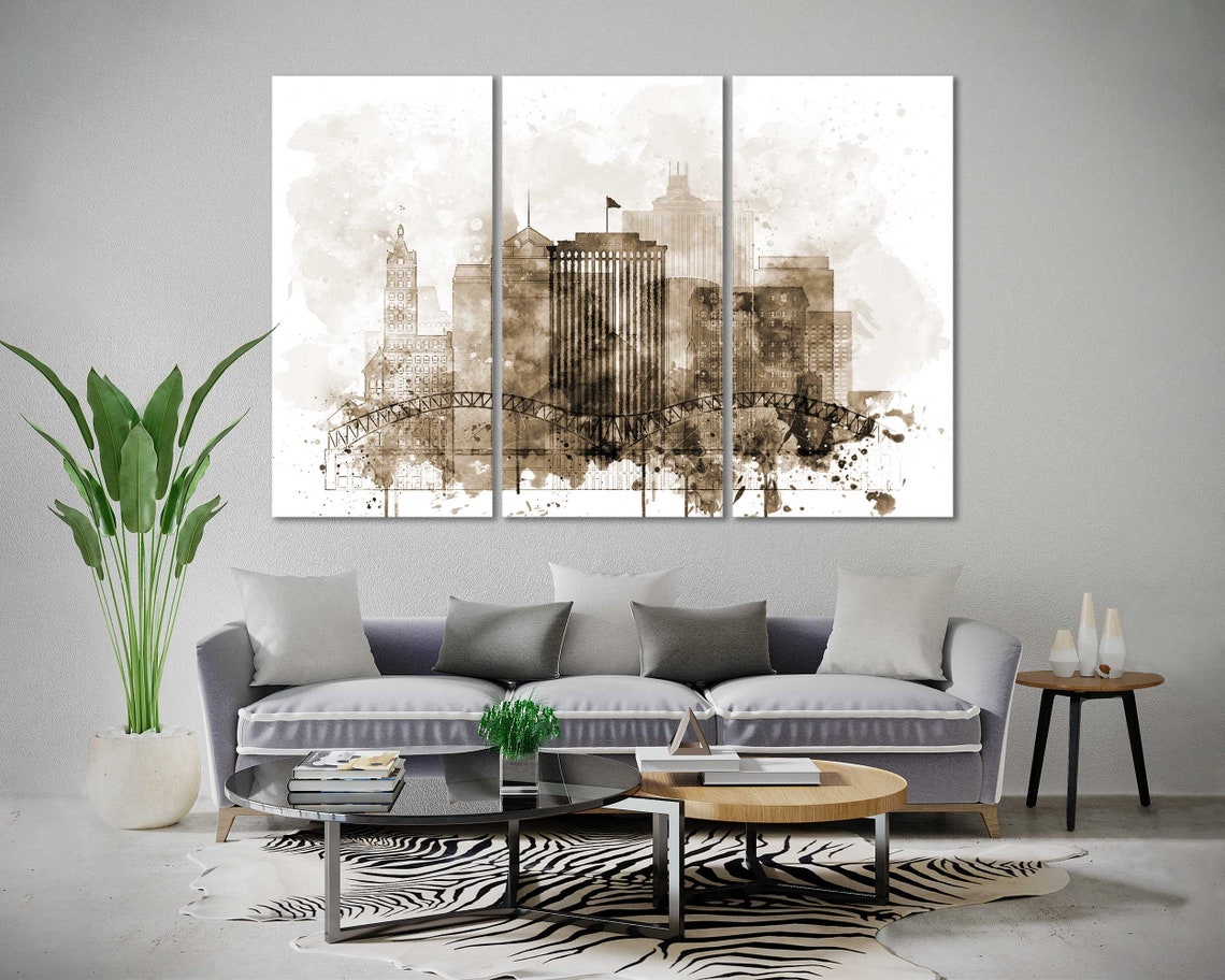 Memphis Watercolor Canvas Prints Wall Art Memphis Artwork Etsy