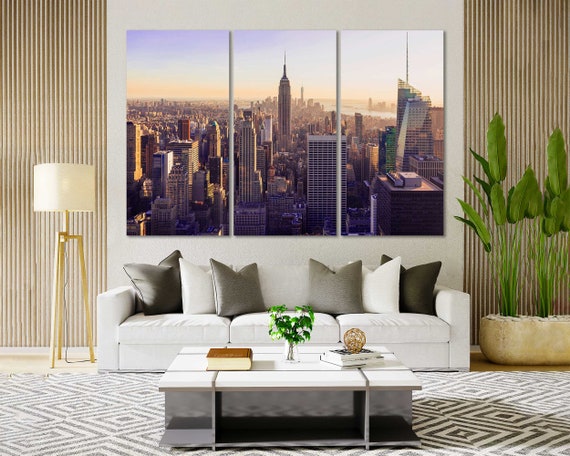 Canvas Set of New York City,  New York City living room wall decor, New York Skyline canvas art, New York wall art print for home and office