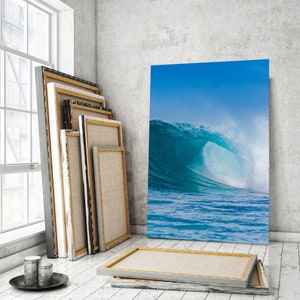 Decorazione murale costiera con onde, decorazione murale con spiaggia e acqua dell&#39;oceano, decorazione murale con onde marine, stampa su tela con paesaggio marino, decorazione nautica per la casa