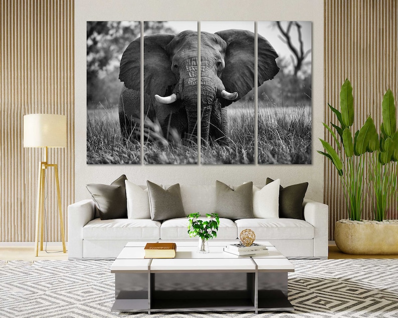 Canvas Set of Elephant Elephant Living Room Wall Decor Ideas Etsy