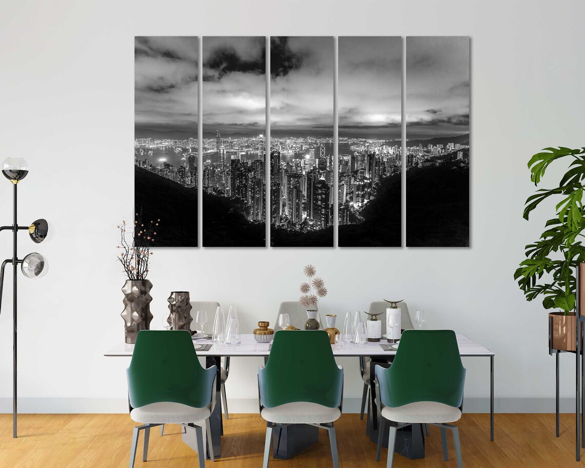 Canvas Set of Hong Kong City Hong Kong modern artwork for Etsy