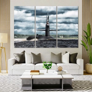 Canvas Set of Submarine, Submarine Wall Decor, Military Submarine Art for Wall, Submarine Art for Gift, Nautical Print Canvas