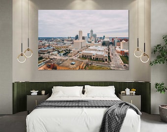Arte de Indianápolis Paisaje urbano de Indiana Arte mural de Indianápolis Horizonte de Indianápolis Decoración de pared de Indianápolis Impresión de Indianápolis Decoración de Indianápolis