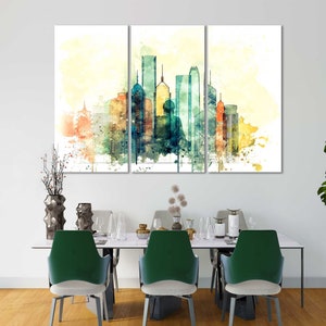 Hong Kong Watercolor Canvas Prints Wall Art World Famous Cities Canvas Living Room Decor Bedrooms Aquarelle Paintings Home Decoration