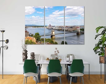 Budapest-Leinwandbild, Stadtansicht von Ungarn, fertig zum Aufhängen