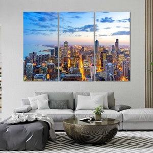 chicago skyline chicago wall art chicago art chicago poster chicago print chicago decor chicago prints chicago canvas chicago canvas art image 3