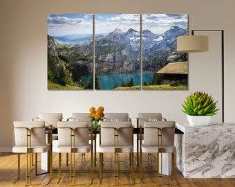 Canvas Set of Mountains, Mountains Landscape Print Canvas, Alps Mountains Wall Decor, Nature Picture Print, Landscape Art for Home
