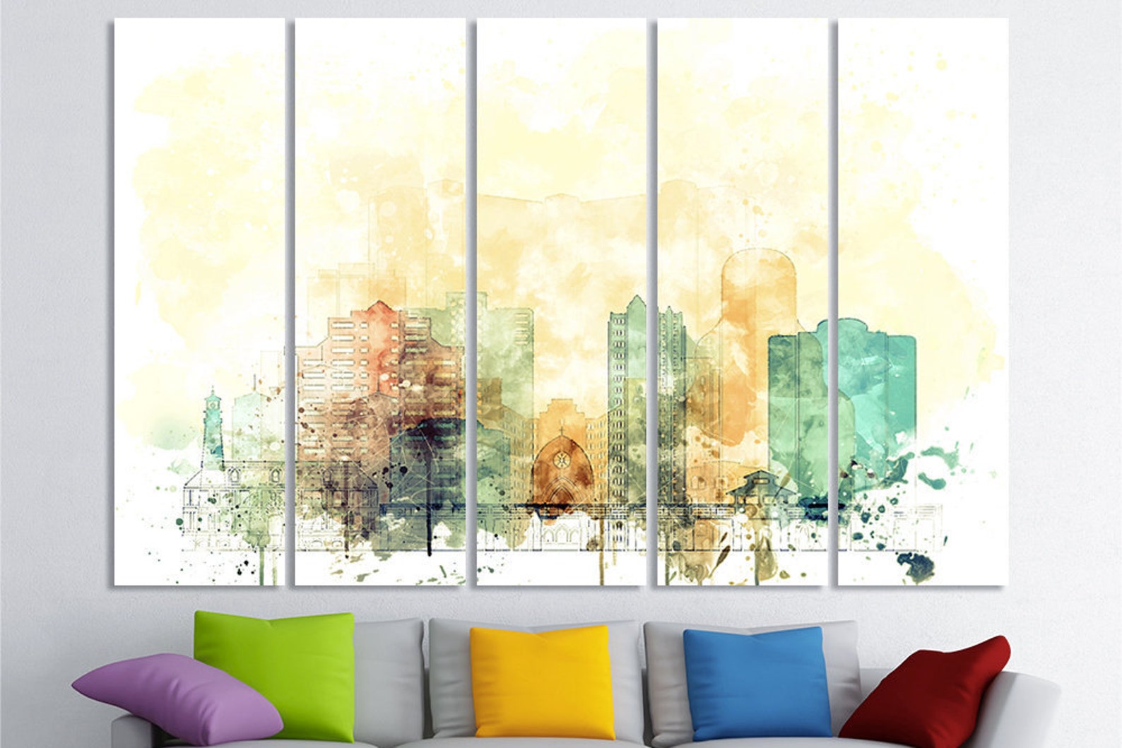 Naples Florida Watercolor Canvas Print Wall Art Naples Florida | Etsy