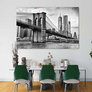 Canvas Set of New York City, Brooklyn Bridge wall art, Brooklyn Bridge canvas art, New York cityscape, Brooklyn Bridge landscape print