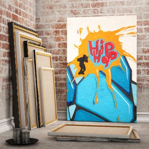 Graffiti hip hop wall art, graffiti wall canvas art, contemporary wall art, office wall decor, graffiti wall decor art, Hip Hop wall art