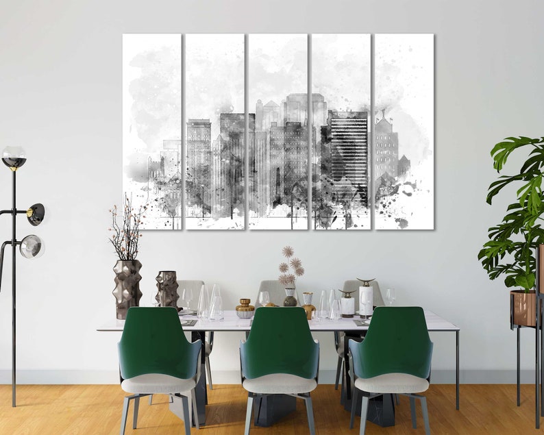 Birmingham Alabama Watercolor Canvas Wall Art Birmingham Alabama Skyline Living Room Wall Decor Birmingham Alabama Bedroom Wall Decor Art image 10