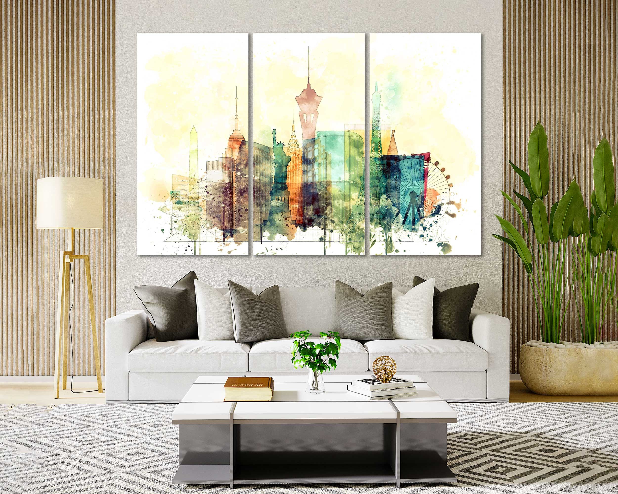 Las Vegas Skyline Black Wall Art, Canvas Prints, Framed Prints, Wall Peels