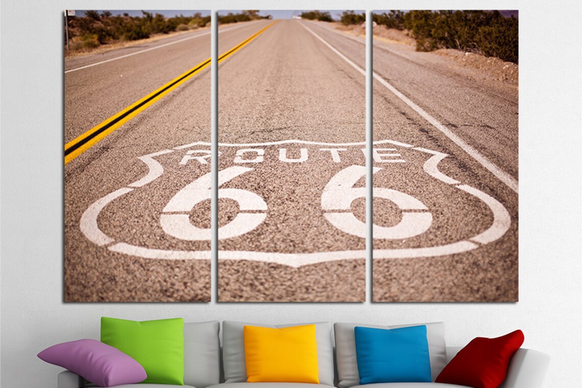 Route 66 Large Canvas Wall Art Will Rogers Highway Wall Art  Etsy