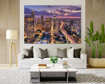 Los Angeles print art on canvas, Los Angeles stylish decor for wall, Los Angeles canvas, Los Angeles art for gift, California state wall art