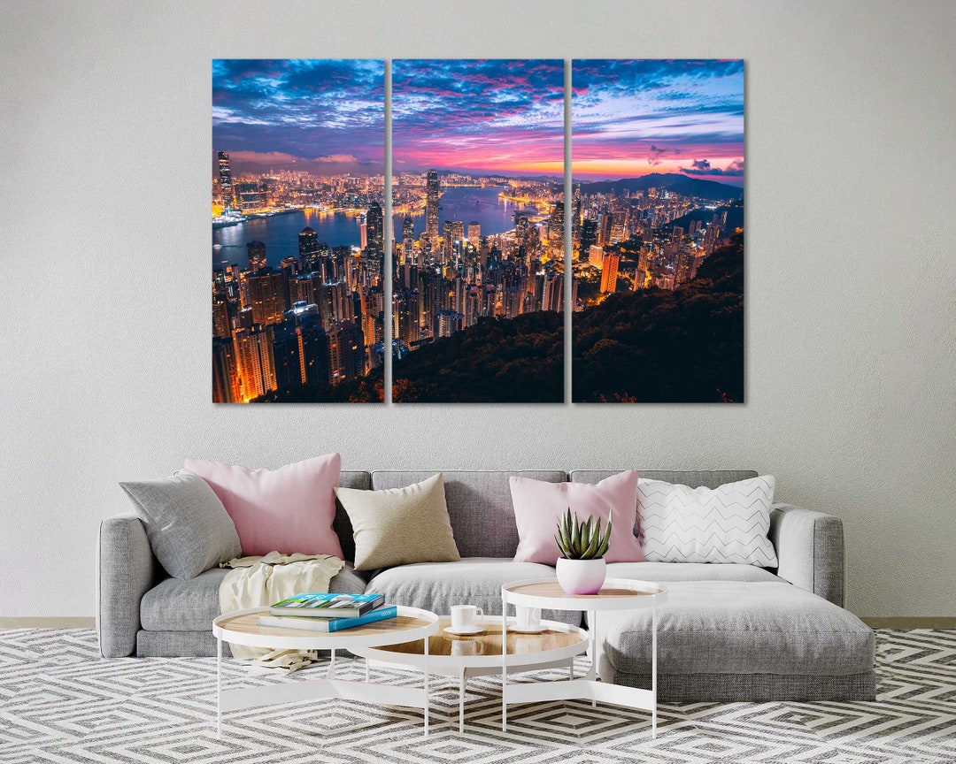 Canvas Set of Hong Kong City Hong Kong Home Decor Paintings Etsy