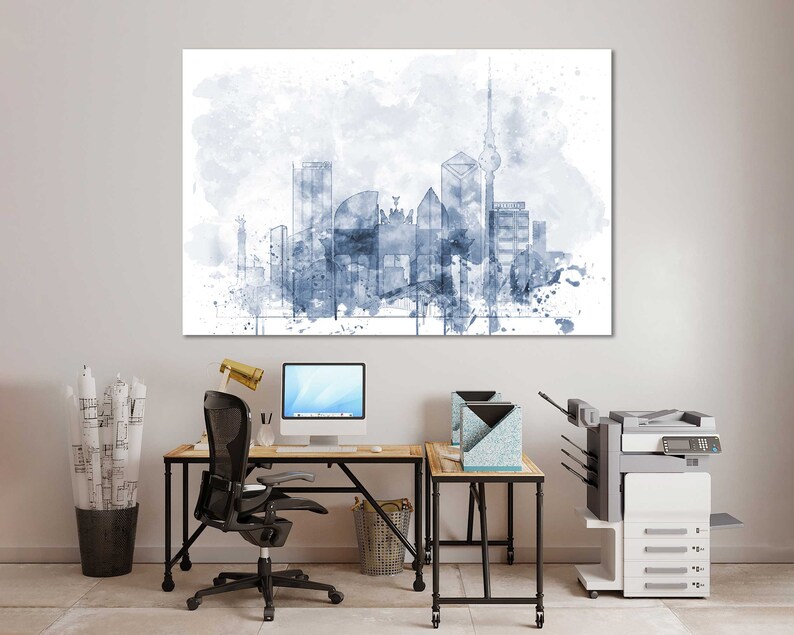 Berlin Watercolor Canvas Art Prints Wall Art Berlin Canvas Living Room Large Wall Art Sets Berlin Bedroom Wall Decor in Modern Style