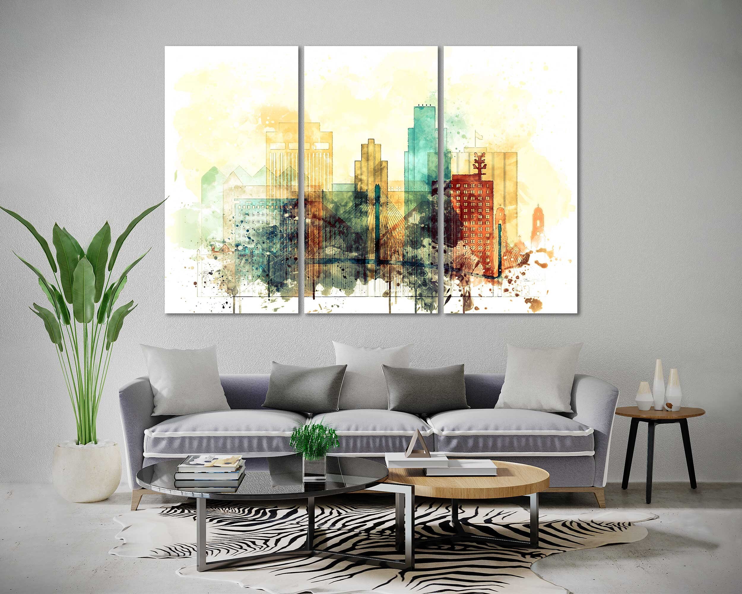Omaha Watercolor Canvas Prints Wall Art Omaha Artwork Living Etsy UK