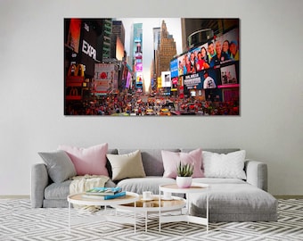 New York City Canvas Print, Downtown Skyline Wall Art for Modern Home or Office Decor