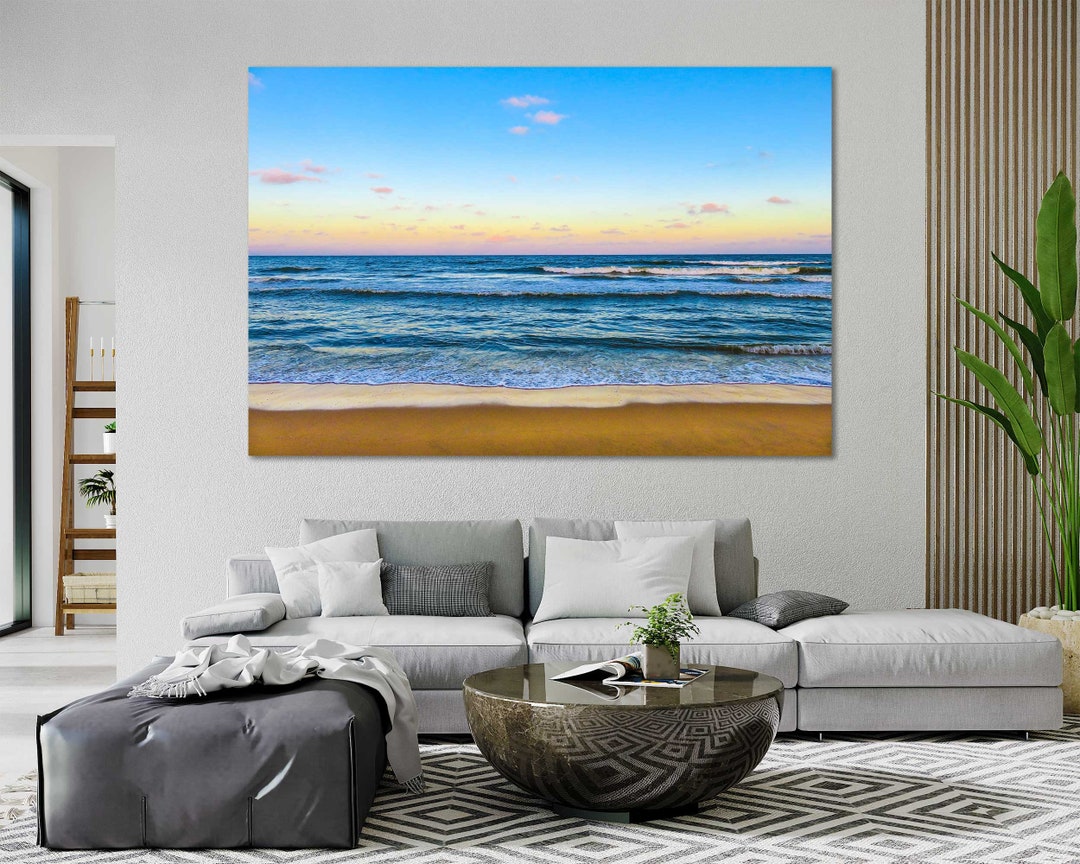 Canvas Set of Beach, Beach Living Room Art, Coast Modern Art Wall Decor ...