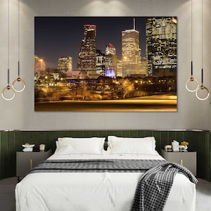 Canvas Set of Houston City, Texas print wall art, Houston wall decor, Houston print canvas, Houston decor for home, Houston large art