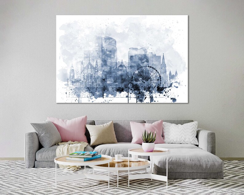 Belfast Watercolor Canvas Prints Wall Art Set Belfast Artwork Etsy
