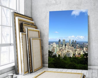 Canvas print of Montreal, Canada art print on canvas, Montreal cityscape print, Montreal decor for wall, Canada travel art for wall