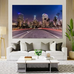 Canvas Set of Los Angeles, California living room wall art, Los Angeles print canvas, Los Angeles original decor for home, Los Angeles arts
