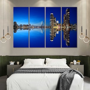 Rotterdam cityscape print canvas, Rotterdam wall decor, Rotterdam picture print, Rotterdam wall art, Rotterdam original decor, Netherlands