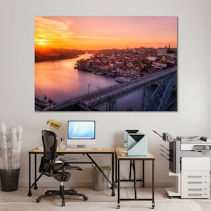 Porto Wall Art, Portugal Cityscape Canvas, Ready to Hang Home Decor image 1