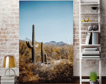 Cactus Wall Art Arizona Sonora Desert Museum Canvas Print, Ready to Hang Desert Decor