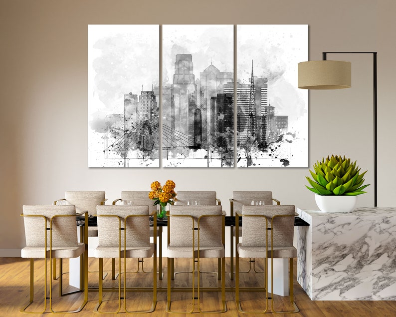 Kansas City Office Wall Decor Kansas City Canvas Art Living Etsy