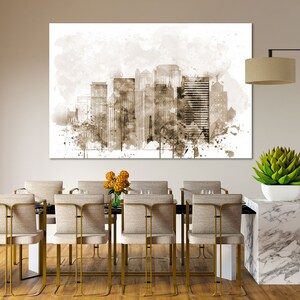 Birmingham Alabama Watercolor Canvas Wall Art Birmingham Alabama Skyline Living Room Wall Decor Birmingham Alabama Bedroom Wall Decor Art image 6