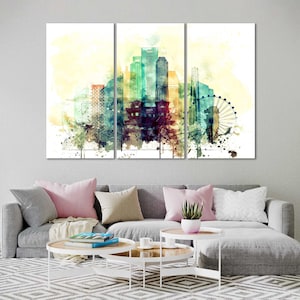 Singapore Watercolor Canvas Prints Wall Art World Famous Canvas Picture Living Room Decor Bedrooms Aquarelle Paintings Home Decoration image 1