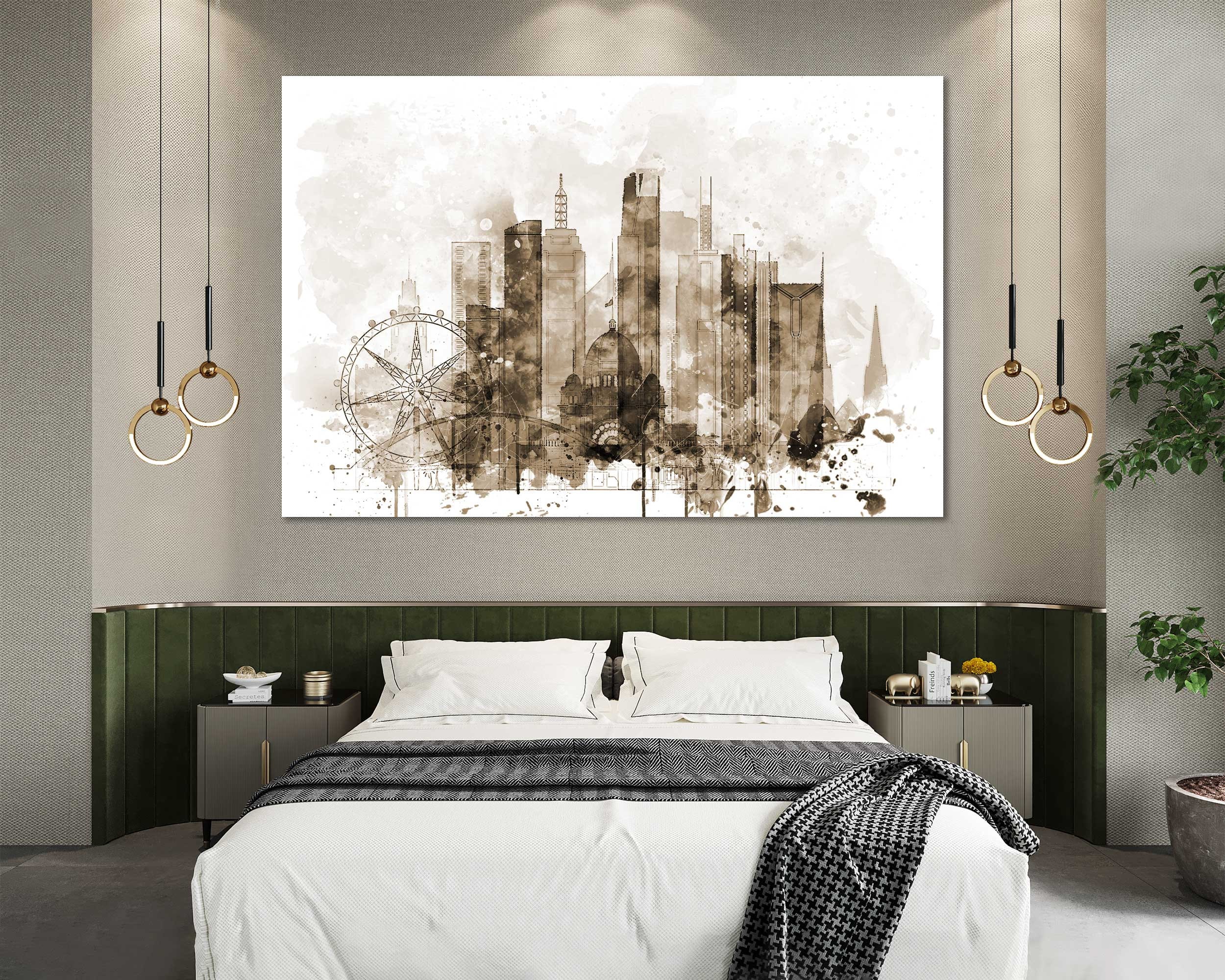 Melbourne Framed Watercolor Canvas Prints Wall Art Melbourne Etsy