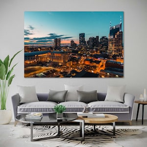 Nashville Canvas Wall Decor Art, Nashville Large Wall Art Sale for Living Room, Nashville Skyline for Home and Office Decoration Wall Art