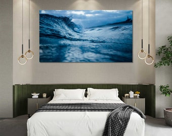 Waves Canvas Print Ready to Hang Ocean Wall Art Framed