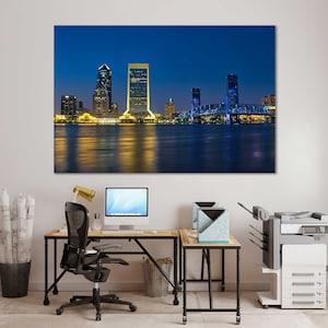 Jacksonville large wall art sets Jacksonville Florida wall decor art Jacksonville cityscape wall art sale Jacksonville wall pictures artwork
