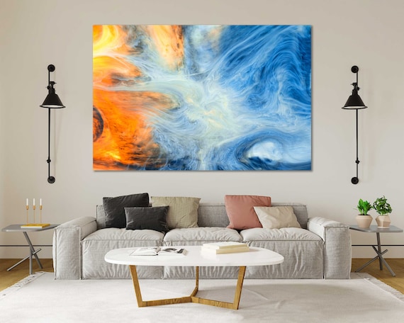 Canvas Set of Abstract Artwork Modern Blue Abstract Canvas Prints
