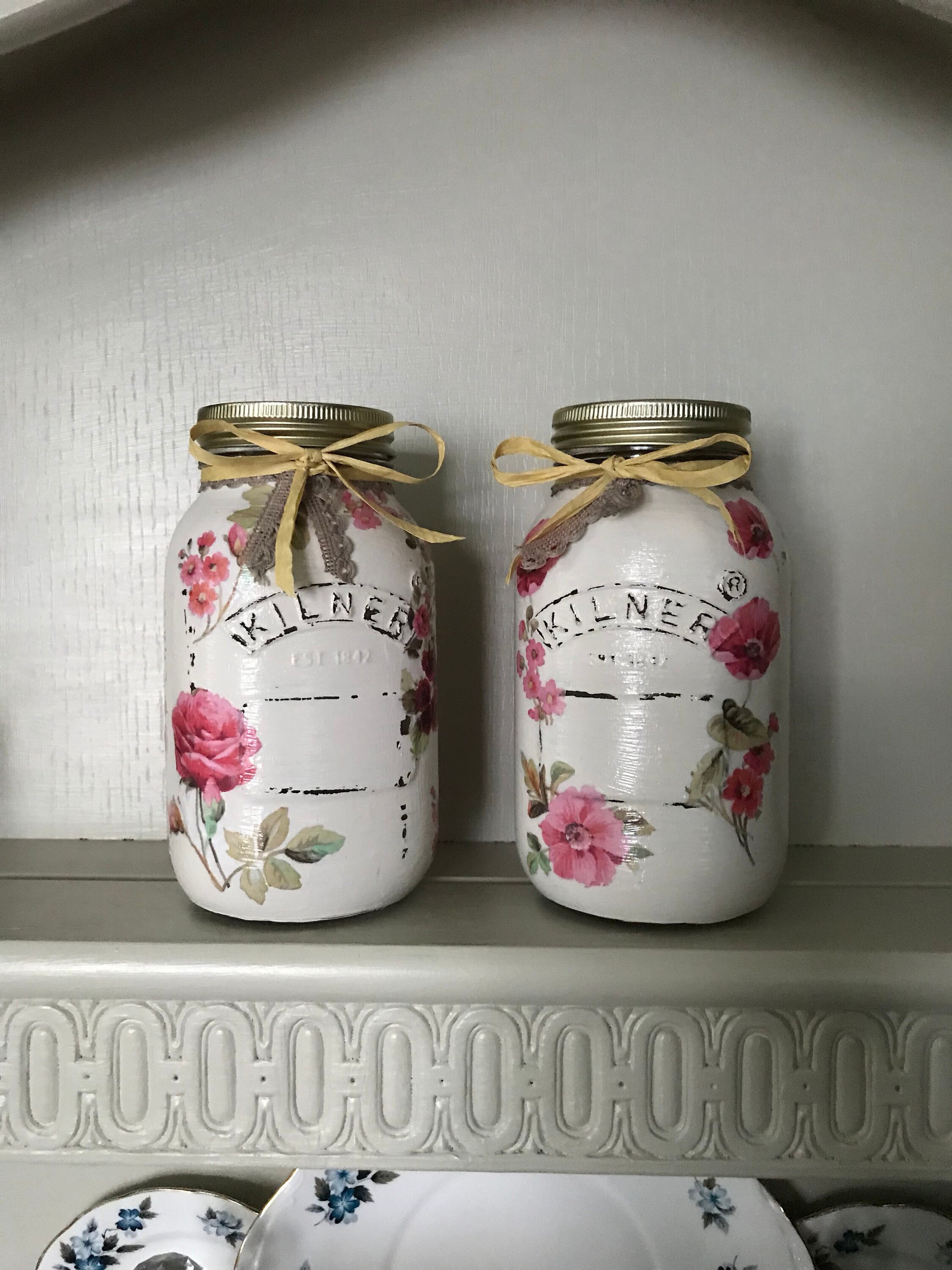 Pair of Decorated Kilner Jars With Tea Lights Inside Etsy
