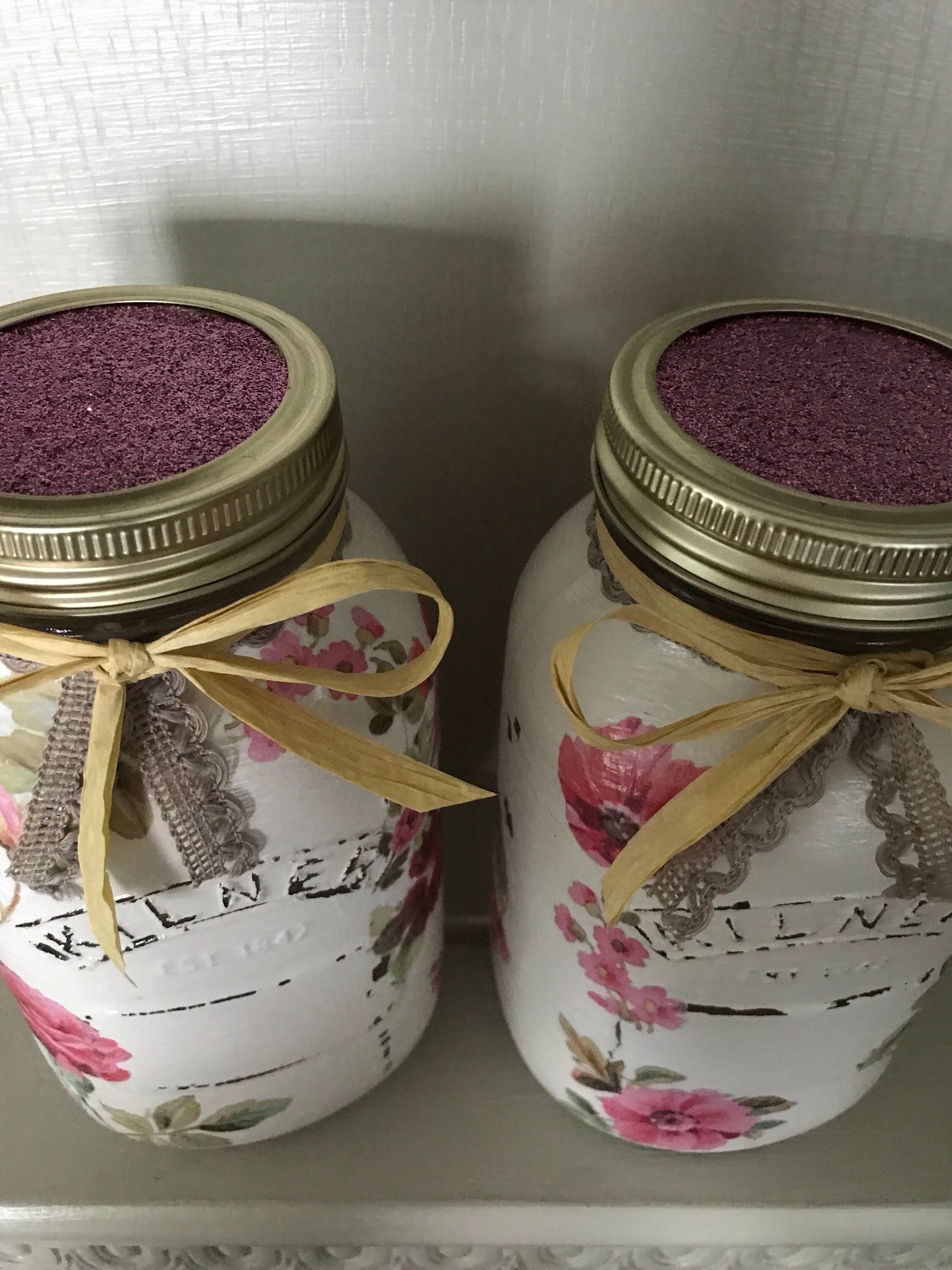 Pair of Decorated Kilner Jars With Tea Lights Inside Etsy